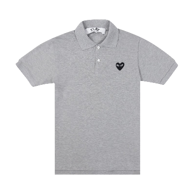 Pre-owned Comme Des Garçons Play Black Emblem Polo Shirt 'grey'