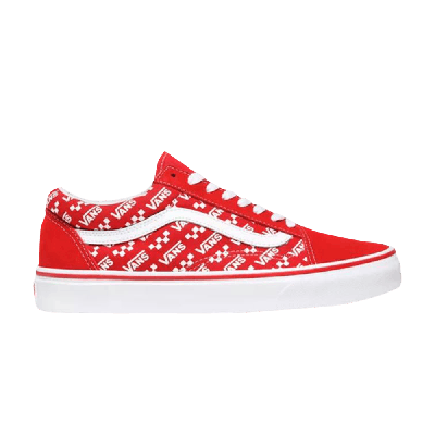 Pre-owned Vans Old Skool 'logo Repeat - Racing Red'