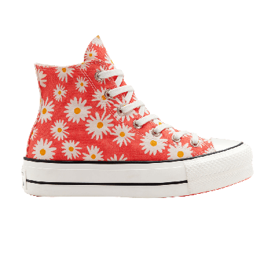 Pre-owned Converse Wmns Chuck Taylor All Star Platform High 'camp Daisies' In Red
