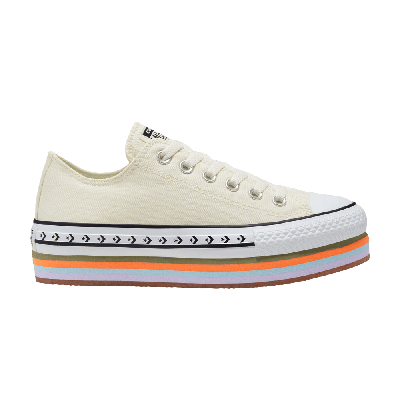 Pre-owned Converse Wmns Chuck Taylor All Star Platform Low 'sunblocked - Egret' In Cream