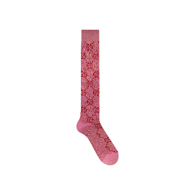 Pre-owned Gucci Cotton Gg Socks 'roseate/pink'