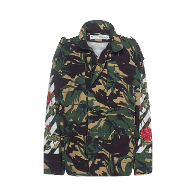 Pre-owned Off-white Diagonal Rose Stripes Camo Jacket 'camo' In Multi-color