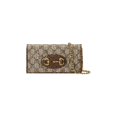 Pre-owned Gucci 1995 Horsebit Chain Wallet 'beige/brown Sugar'