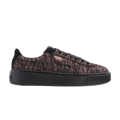 Pre-owned Puma Wmns Basket Platform 'velvet Rope - Black'