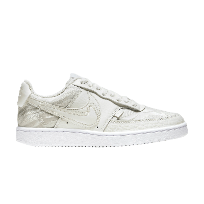 Pre-owned Nike Wmns Court Vision Low Premium 'stacked Swoosh - Sail' In Cream
