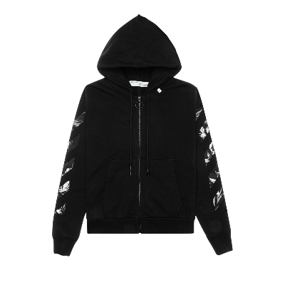 Pre-owned Off-white Caravaggio Square Slim Zip Hoodie 'black/multicolor'