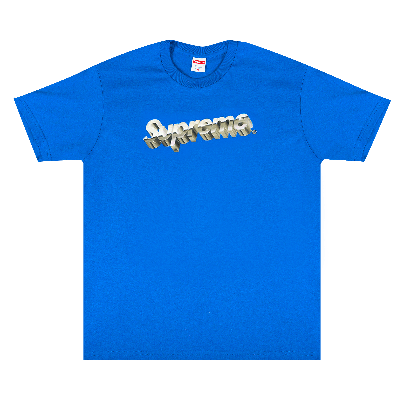 Pre-owned Supreme Chrome Logo Tee 'royal' In Blue