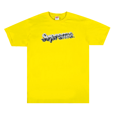 Pre-owned Supreme Chrome Logo Tee 'yellow'