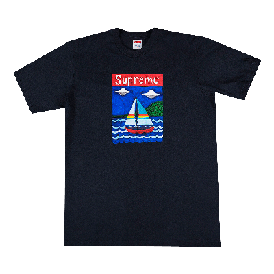 Pre-owned Supreme Sailboat Tee 'navy' In Blue