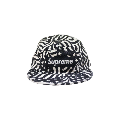Pre-owned Supreme Washed Chino Twill Cap 'black Flags'