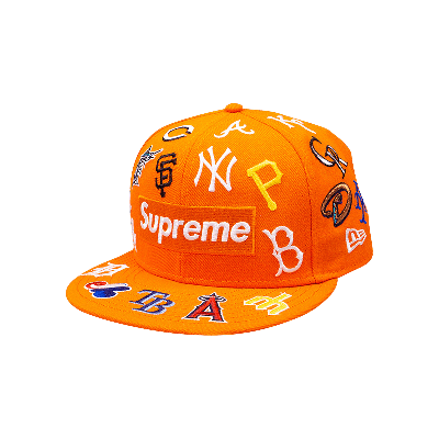 Pre-owned Supreme X Mlb X New Era Hat 'orange'
