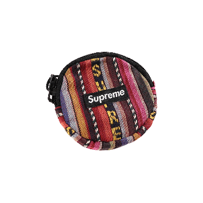 Pre-owned Supreme Woven Stripe Coin Pouch 'multicolor' In Multi-color