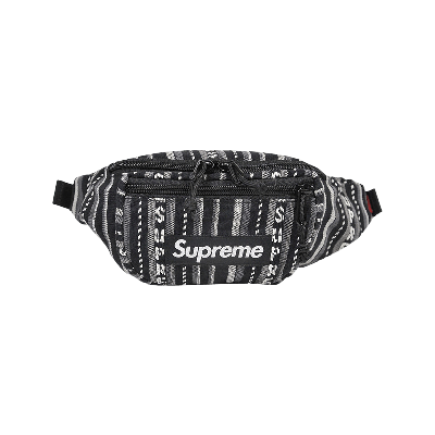 Pre-owned Supreme Woven Stripe Waist Bag 'black'