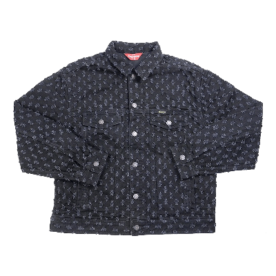 Pre-owned Supreme Hole Punch Denim Trucker Jacket 'black'