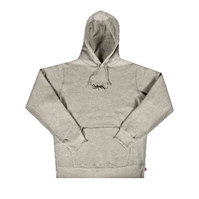 Pre-owned Supreme Tag Logo Hooded Sweatshirt 'heather Grey'
