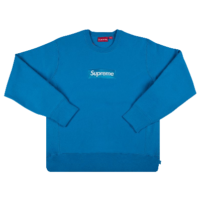 Pre-owned Supreme Box Logo Crewneck 'bright Royal' In Blue