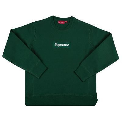 Pre-owned Supreme Box Logo Crewneck 'dark Green'