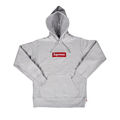 Pre-owned Supreme Box Logo Hooded Sweatshirt 'heather Grey'