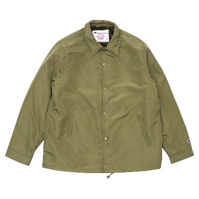 Pre-owned Supreme X Champion Label Coaches Jacket 'olive' In Green