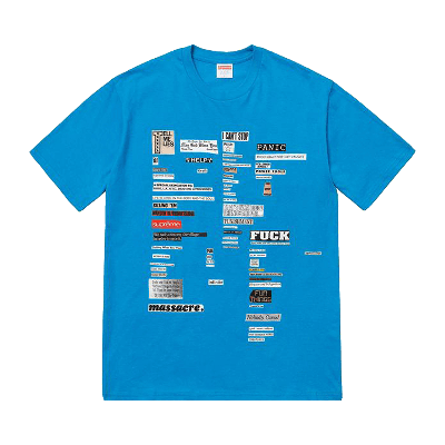 Pre-owned Supreme Cutouts Tee 'bright Blue'