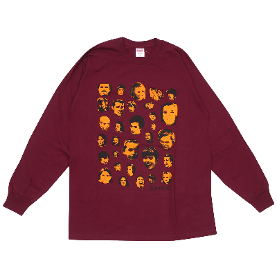 Pre-owned Supreme Faces Long-sleeve Tee 'burgundy' In Red