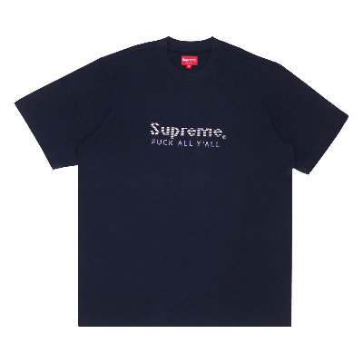 Pre-owned Supreme Gold Bars Tee 'navy' In Blue