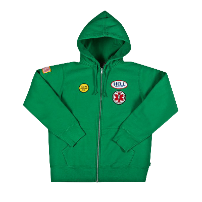 Pre-owned Supreme Hysteric Glamour Patches Zip Up Sweatshirt 'green'