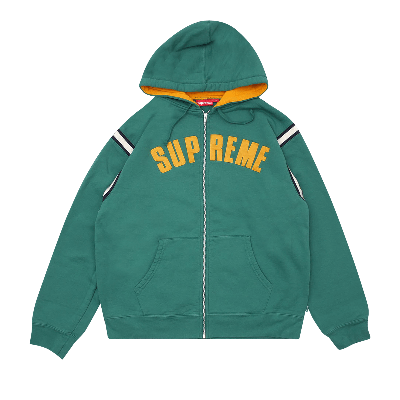 Pre-owned Supreme Jet Sleeve Zip Up Hooded Sweatshirt 'light Pine' In Green