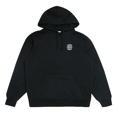 Pre-owned Supreme X Lacoste Hooded Sweatshirt 'black'