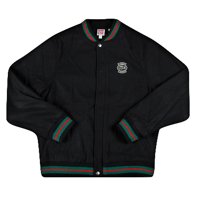 Pre-owned Supreme X Lacoste Wool Varsity Jacket 'black'