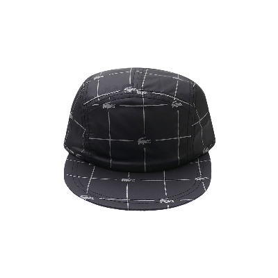 Pre-owned Supreme X Lacoste Reflective Grid Nylon Camp Cap 'black'