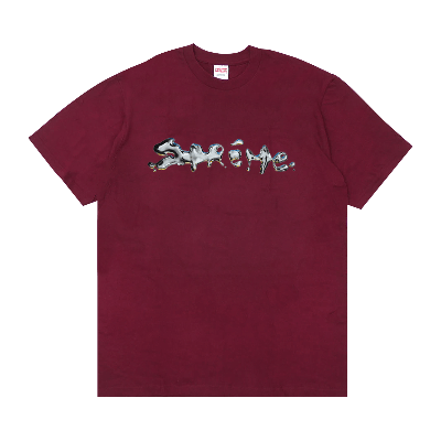 Pre-owned Supreme Liquid Tee 'burgundy' In Red