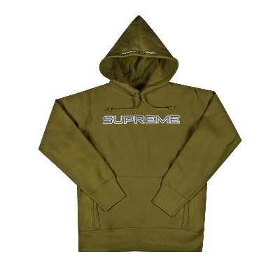 Pre-owned Supreme Sequin Logo Hooded Sweatshirt 'moss' In Green