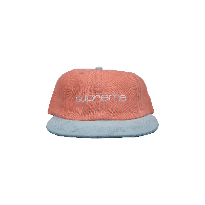 Pre-owned Supreme Denim Suede Compact Logo 6-panel 'pink'