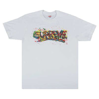 Pre-owned Supreme Paint Logo Tee 'white'