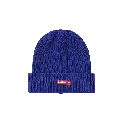 Supreme Overdyed Ribbed Knit Beanie In Blue