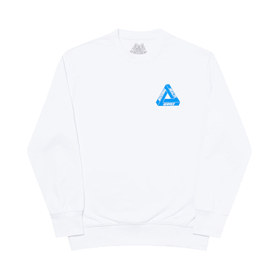 Pre-owned Palace Tri-donator Crew 'white'