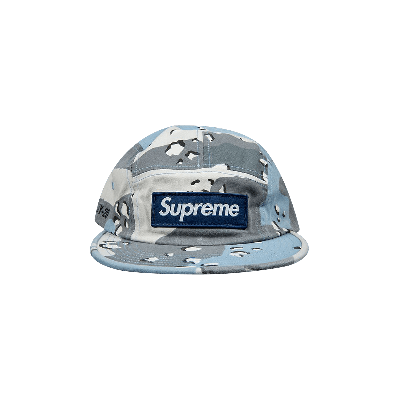 Pre-owned Supreme Military Camp Cap 'blue Chocolate Chip Camo'