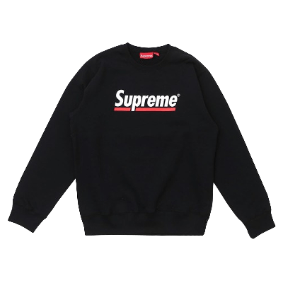 Pre-owned Supreme Underline Crewneck 'black'