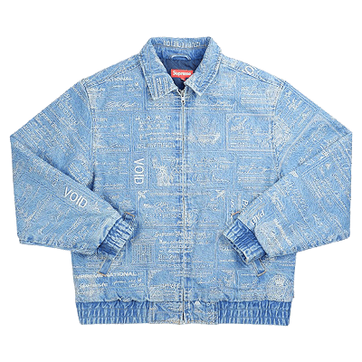 Pre-owned Supreme Checks Embroidered Denim Jacket 'blue'