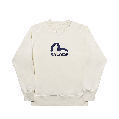 Pre-owned Palace X Evisu Reversible Crew 'ecru' In Cream