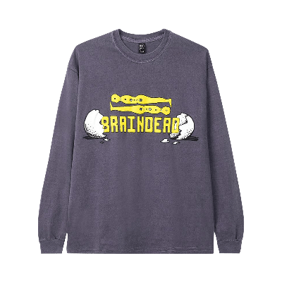 Pre-owned Brain Dead Hatchlings Long-sleeve Tee 'berry' In Purple