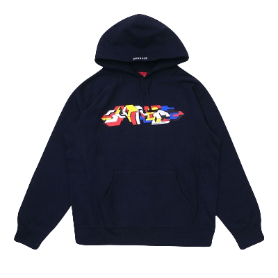 Pre-owned Supreme Delta Logo Hooded Sweatshirt 'navy' In Blue