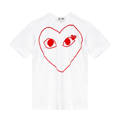 Pre-owned Comme Des Garçons Play Play T-shirt 'white'