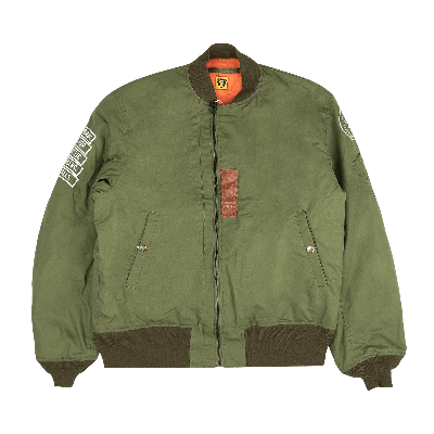 Pre-owned Human Made Kids' Flight Jacket 'olive' In Green