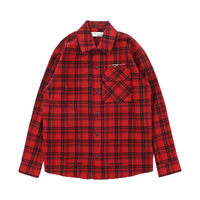 Pre-owned Off-white Flannel Check Shirt 'red'