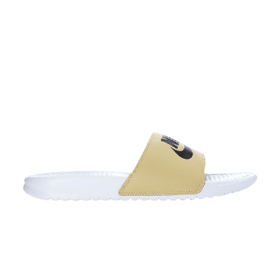 Pre-owned Nike Benassi Jdi Slide 'white Team Gold'