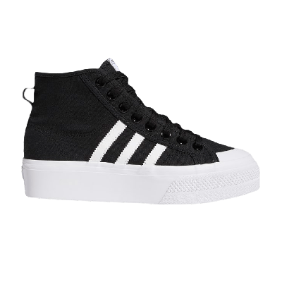 Pre-owned Adidas Originals Wmns Nizza Platform Mid 'core Black White'