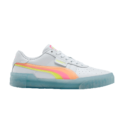 Pre-owned Puma Wmns Cali 'neon Iced' In White