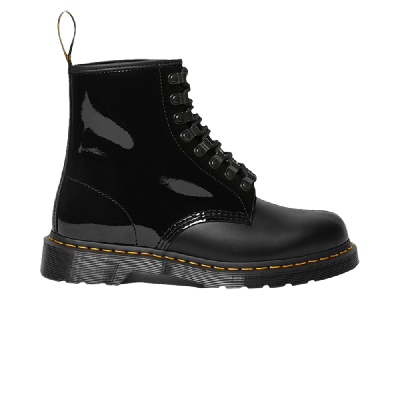 Pre-owned Dr. Martens Pleasures X 1460 Smooth Patent Lamper 'black'